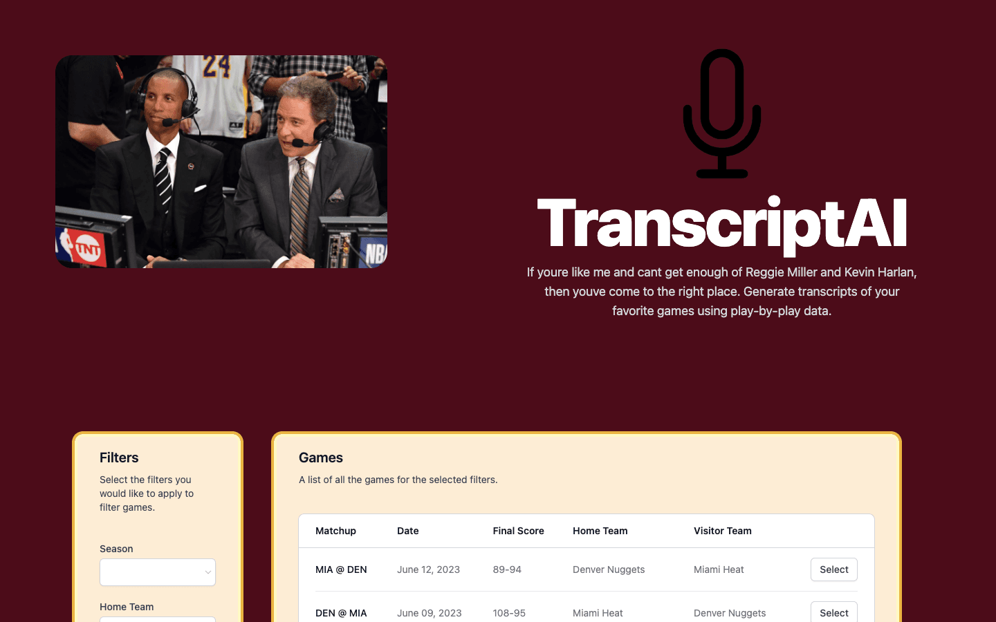 PNG of TranscriptAI website